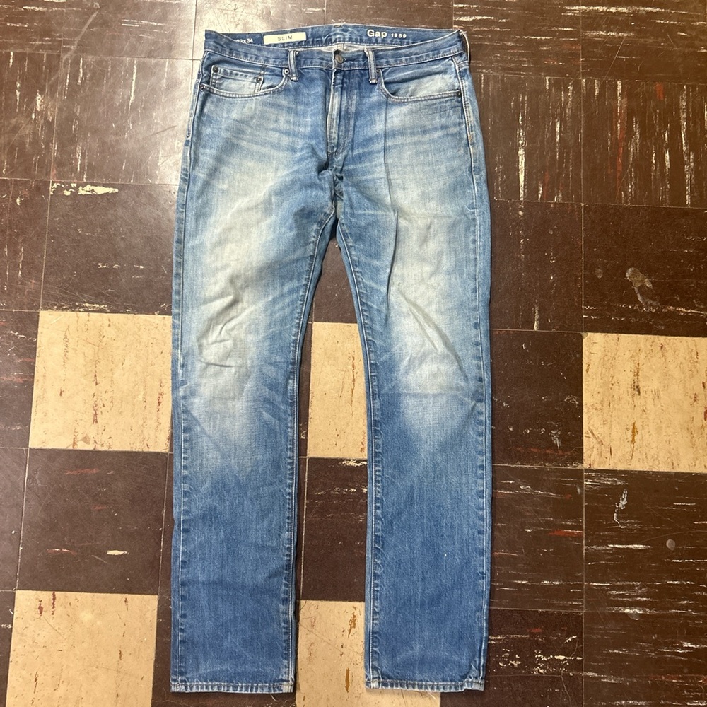 GAP Blue Slim Jeans with Authentic Fading